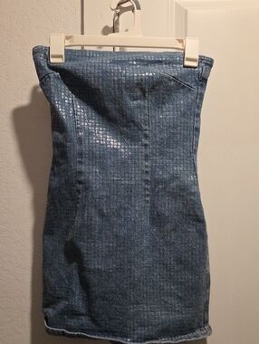 Forever 21 Blue Strapless Mini Dress